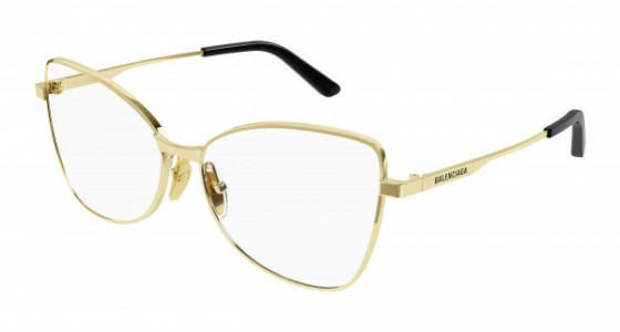 Balenciaga BB0282O Eyeglasses, 002 - GOLD with TRANSPARENT lenses