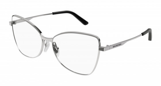Balenciaga BB0282O Eyeglasses, 003 - GUNMETAL with TRANSPARENT lenses