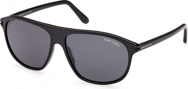 Tom Ford FT1027-N PRESCOTT Sunglasses, 01A - Shiny Black / Shiny Black