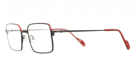 Vanni VANNI Uomo V6324 Eyeglasses, matt black with red top line