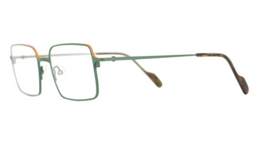Vanni VANNI Uomo V6324 Eyeglasses, matt dark green with orange top line