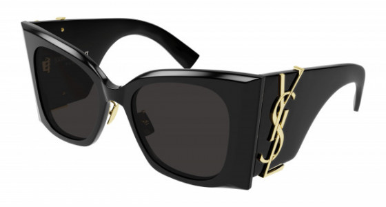 Saint Laurent SL M119/F BLAZE Sunglasses, 001 - BLACK with BLACK lenses