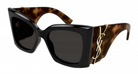 Saint Laurent SL M119 BLAZE Sunglasses, 003 - BLACK with HAVANA temples and BLACK lenses