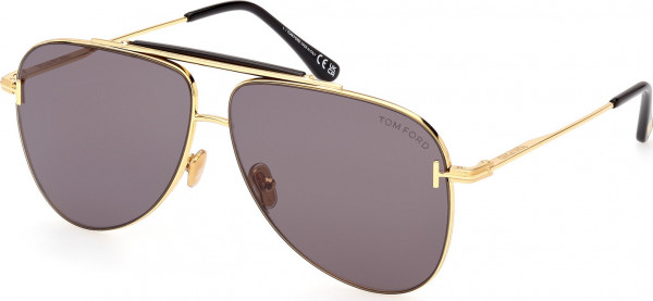 Tom Ford FT1018 BRADY Sunglasses, 30A - Shiny Deep Gold / Shiny Deep Gold