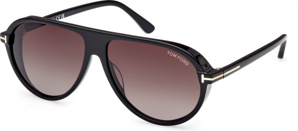 Tom Ford FT1023 MARCUS Sunglasses, 01B - Shiny Black / Shiny Black