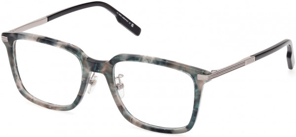 Ermenegildo Zegna EZ5265-H Eyeglasses, 056 - Shiny Vintage Grey-Blue Havana, Light Ruthenium