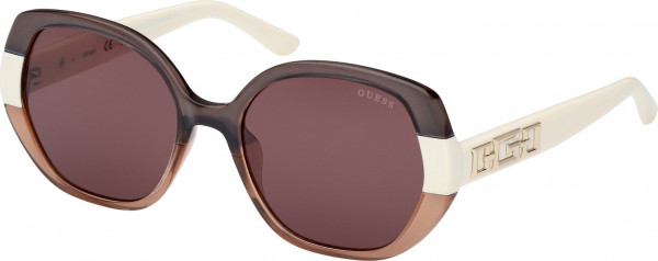 Guess GU7911 Sunglasses, 20Y - Grey/Striped / Shiny Ivory