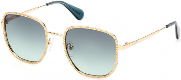 MAX&Co. MO0091 Sunglasses, 30P - Shiny Deep Gold / Gradient Green