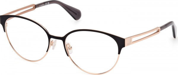 MAX&Co. MO5124 Eyeglasses, 001 - Black/Monocolor / Shiny Pink Gold