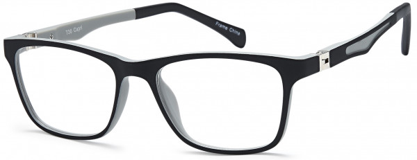 Trendy T 36 Eyeglasses, Black Grey