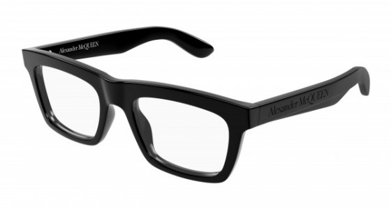 Alexander McQueen AM0423O Eyeglasses, 001 - BLACK with TRANSPARENT lenses