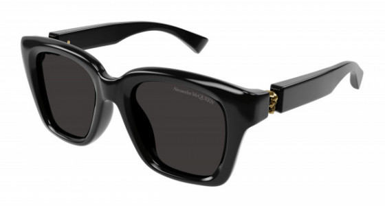 Alexander McQueen AM0432SA Sunglasses, 001 - BLACK with GREY lenses