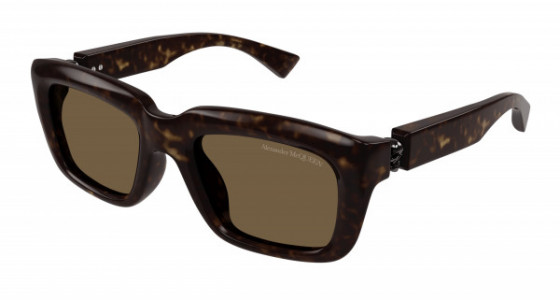 Alexander McQueen AM0431S Sunglasses, 005 - HAVANA with BROWN lenses