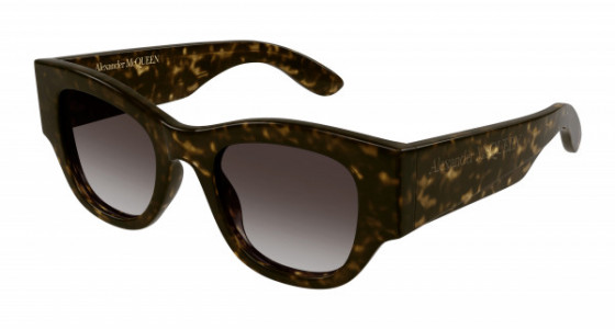 Alexander McQueen AM0420S Sunglasses, 002 - HAVANA with BROWN lenses