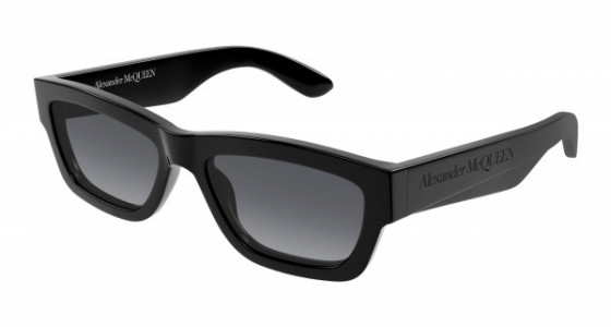 Alexander McQueen AM0419S Sunglasses, 001 - BLACK with GREY lenses