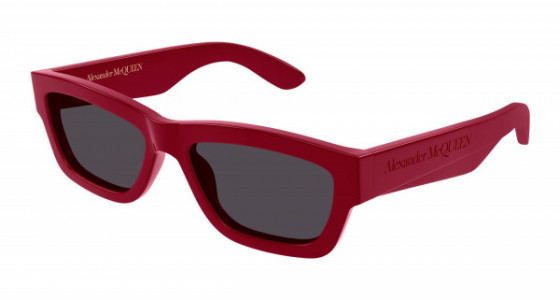 Alexander McQueen AM0419S Sunglasses, 004 - RED with GREY lenses