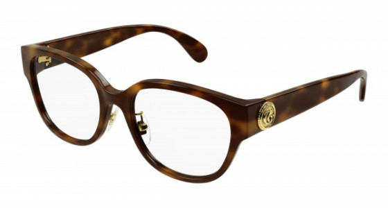 Gucci GG1411OK Eyeglasses, 003 - HAVANA with TRANSPARENT lenses