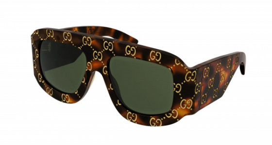 Gucci GG0983S Sunglasses, 002 - HAVANA with GREEN lenses