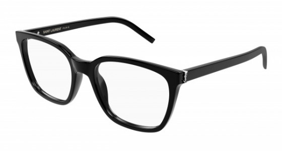Saint Laurent SL M129 Eyeglasses, 001 - BLACK with TRANSPARENT lenses
