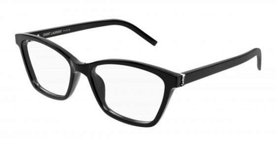 Saint Laurent SL M128 Eyeglasses, 001 - BLACK with TRANSPARENT lenses