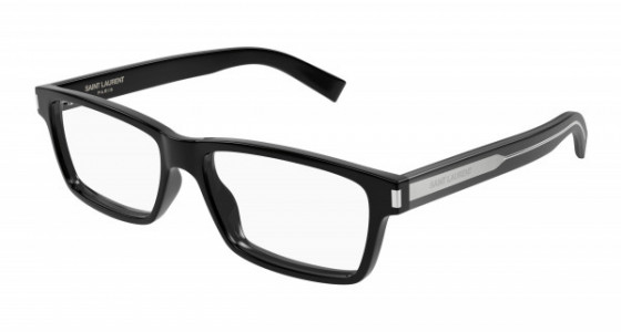 Saint Laurent SL 622 Eyeglasses, 001 - BLACK with CRYSTAL temples and TRANSPARENT lenses