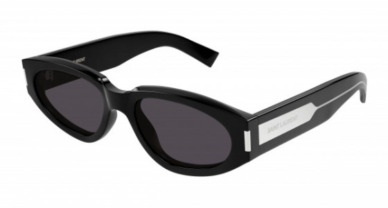 Saint Laurent SL 618 Sunglasses, 001 - BLACK with CRYSTAL temples and BLACK lenses