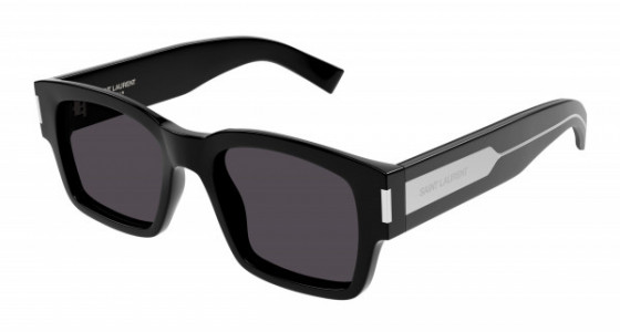 Saint Laurent SL 617 Sunglasses, 001 - BLACK with CRYSTAL temples and BLACK lenses