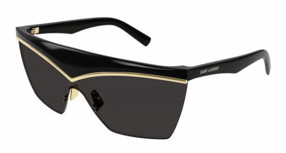 Saint Laurent SL 614 MASK Sunglasses, 001 - BLACK with BLACK lenses