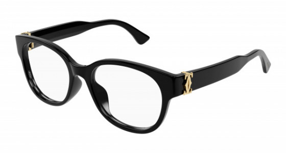 Cartier CT0452OA Eyeglasses, 001 - BLACK with TRANSPARENT lenses