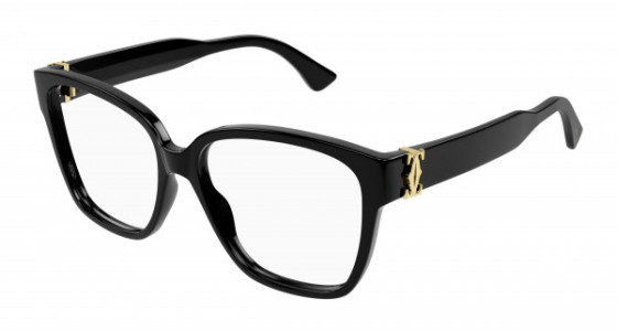 Cartier CT0451O Eyeglasses, 001 - BLACK with TRANSPARENT lenses