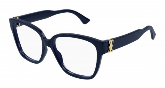 Cartier CT0451O Eyeglasses, 003 - BLUE with TRANSPARENT lenses