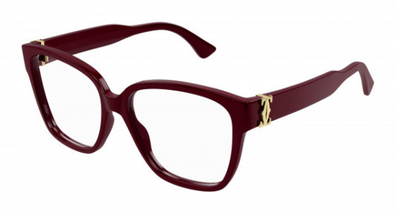 Cartier CT0451O Eyeglasses, 004 - RED with TRANSPARENT lenses