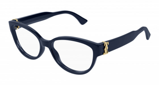 Cartier CT0450O Eyeglasses, 003 - BLUE with TRANSPARENT lenses