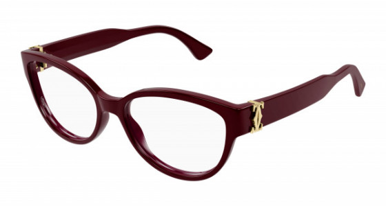 Cartier CT0450O Eyeglasses, 004 - RED with TRANSPARENT lenses