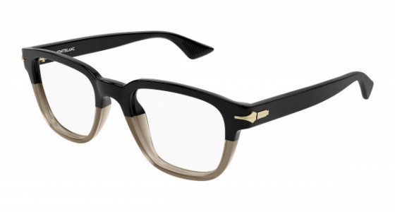 Montblanc MB0305O Eyeglasses, 007 - BLACK with TRANSPARENT lenses