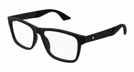 Montblanc MB0300O Eyeglasses, 001 - BLACK with TRANSPARENT lenses