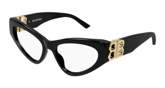 Balenciaga BB0313O Eyeglasses, 001 - BLACK with TRANSPARENT lenses