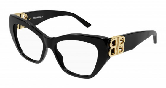 Balenciaga BB0312O Eyeglasses, 001 - BLACK with TRANSPARENT lenses