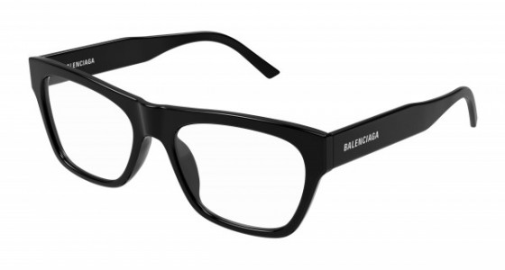 Balenciaga BB0308O Eyeglasses, 001 - BLACK with TRANSPARENT lenses