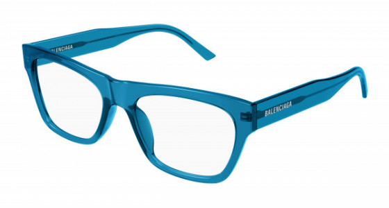 Balenciaga BB0308O Eyeglasses, 004 - BLUE with TRANSPARENT lenses