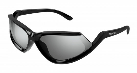 Balenciaga BB0289S Sunglasses, 001 - BLACK with SILVER lenses