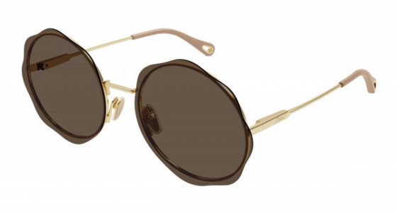 Chloé CH0202S Sunglasses, 004 - GOLD with BROWN lenses