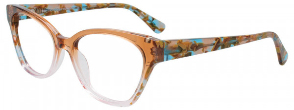 EasyClip EC682 Eyeglasses, 010 - Transp Brown To Pink Gradient / Marble Brown