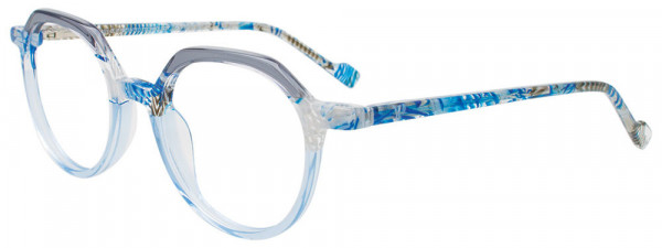 EasyClip EC679 Eyeglasses, 050 - Transparent Grey & Blue