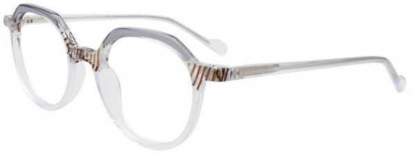 EasyClip EC679 Eyeglasses, 070 - Transparent Grey & Crystal