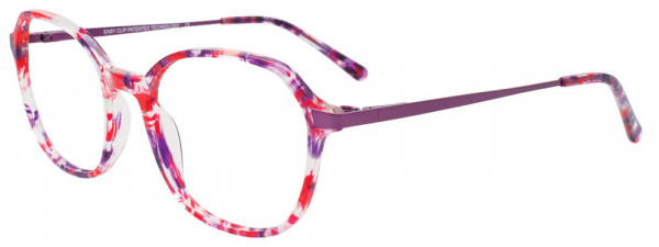 EasyClip EC676 Eyeglasses, 030 - Red & Purple Tortoise / Purple