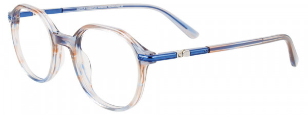 EasyClip EC659 Eyeglasses, 050 - Transparent Light Blue & Light Brown