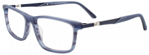 EasyClip EC648 Eyeglasses, 050 - Matt Marble Blue / Blue