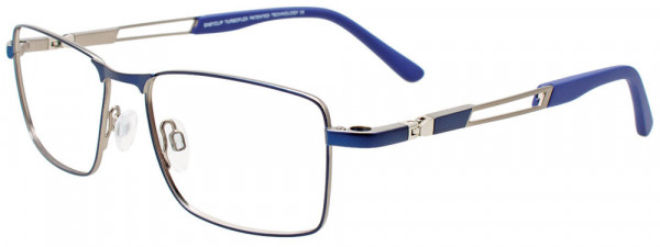 EasyClip EC638 Eyeglasses, 050 - Navy Blue & Silver