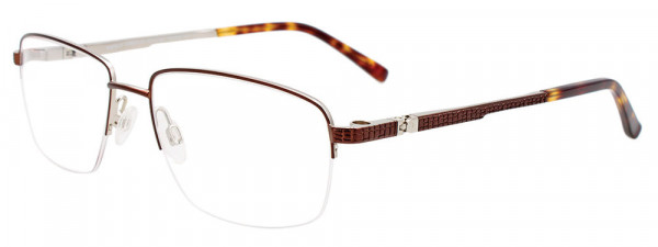 EasyClip EC567 Eyeglasses, 010 - Satin Brown & Matt Silver